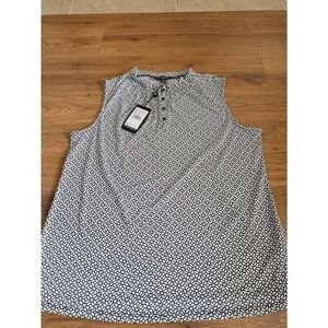 NWT Adrianna Papell Blouse Tank Ivory Color Mosaic Design Size‎ Medium